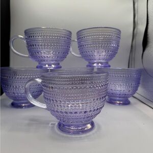 BKLYN Steele Co. Purple Beaded Glass 13.5oz Mug Set (6)